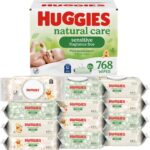 Huggies Natural Care Sensitive Baby Wipes, Unscented, Hypoallergenic, 99%